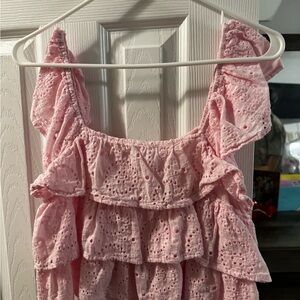 Pink ruffle shirt